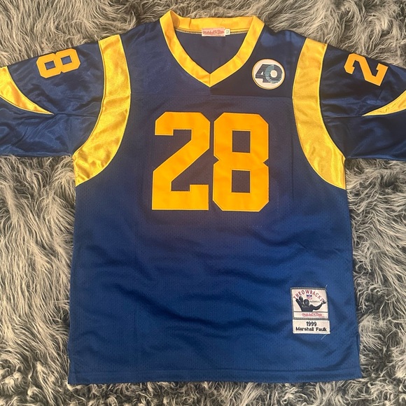 St. Louis Rams Marshall Faulk Throwback Jersey XL - Picture 1 of 4